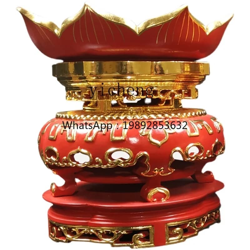 ZZ YY Dharma-Vessel for Fruit Plate Solid Wood Fuqian Plate Guanyin God of Wealth Tribute Fruit Plate