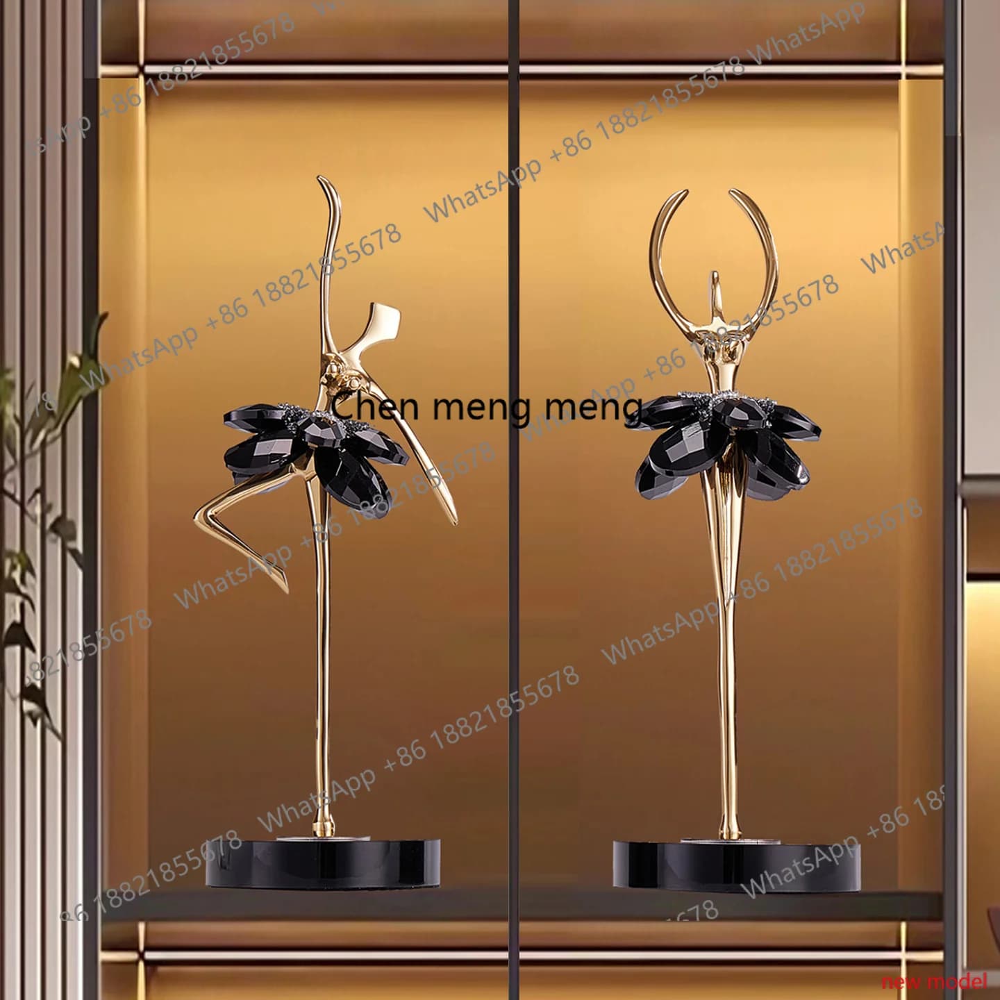 H178Light luxury high-end ballet girl ornament porch wine cabinet display cabinet soft decoration