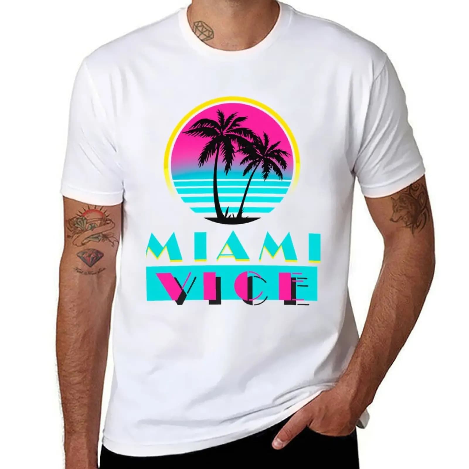 Miami Vice Racerback T-Shirt t shirts for man pack cotton men t shirt cotton 100% T-Shirt