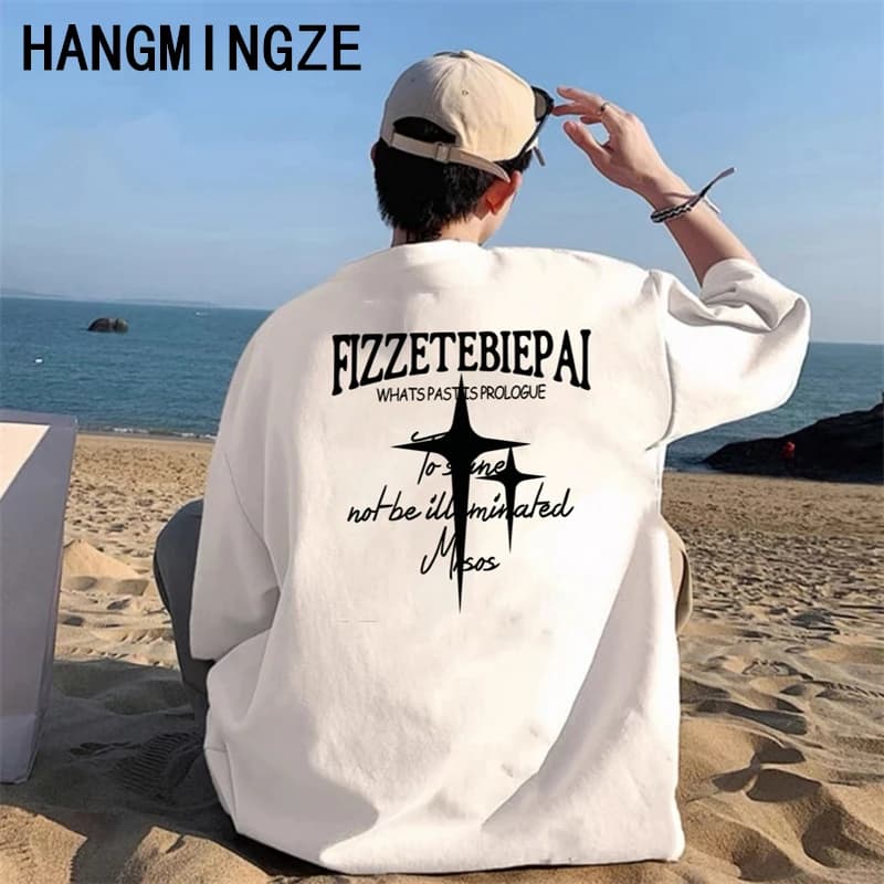 High Street American Short Sleeve Print T-Shirt Men's Summer 2024 New Loose Hip Hop Short Sleeve Heavy 260GSM Cotton T-shirt Men