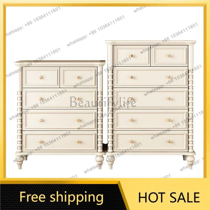FG French all solid wood American storage entrance cabinet European antique living room cabinet