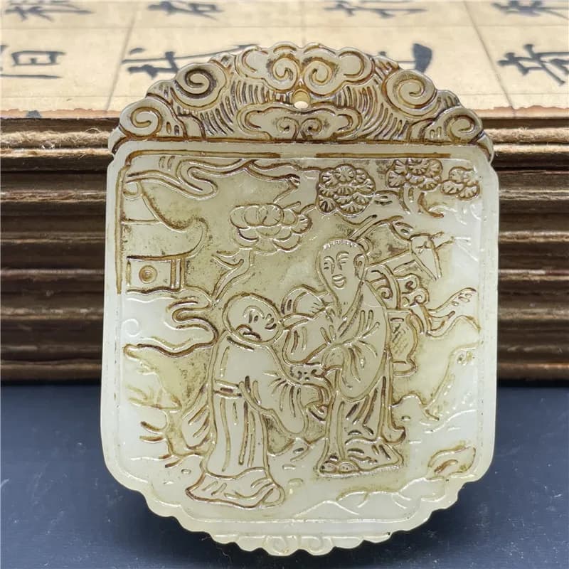 Antique Xiuyu Old Jade Hand-Carved Vintage Jade Hand Piece Chinese Collectible Scholar Art Ornament Exquisite Handicraft