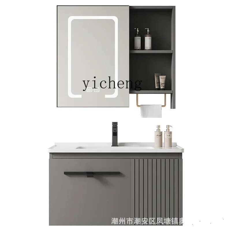LYY Alumimum Bathroom Cabinet Wash Basin Cabinet Washbasin Ceramic Whole Washbin Washstand