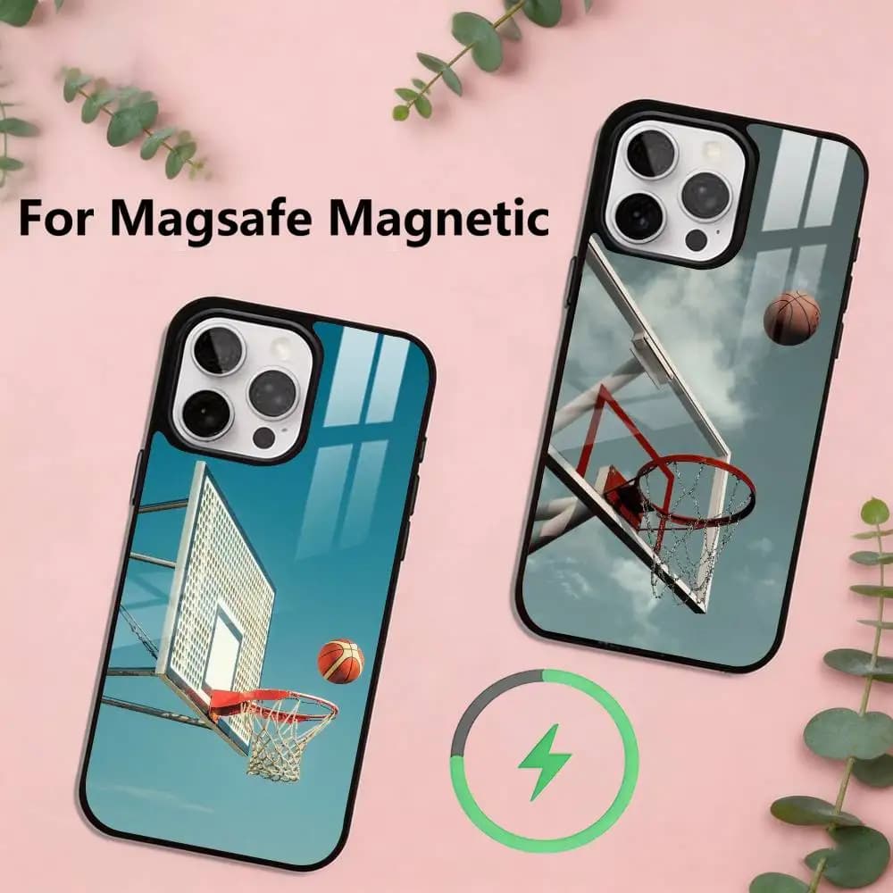 Basketball sports style Phone Case For iPhone17,16,15,14,13,12,11 Plus,Pro Magnetic with Magsafe Wireless Charging