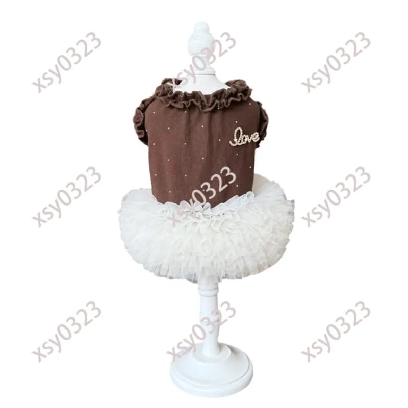 Luxury Pet Wedding Party Gown Breathable Princess Dress for Schnauzer Bichon Small Dogs
