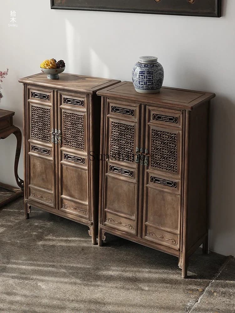 Noodle cabinet Solid wood Chinese antique storage Edge cabinet Large wardrobe Restoration Ming and Qing Classical  FT
