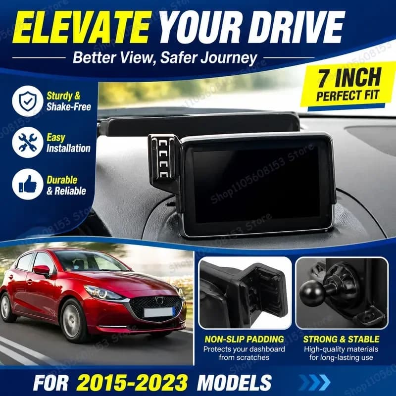 For Mazda 2 2015 2023 Mazda2 Demio Hatchback For Car Phone Holder Clip Mount Adjustable Stable No Vibration Dashboard