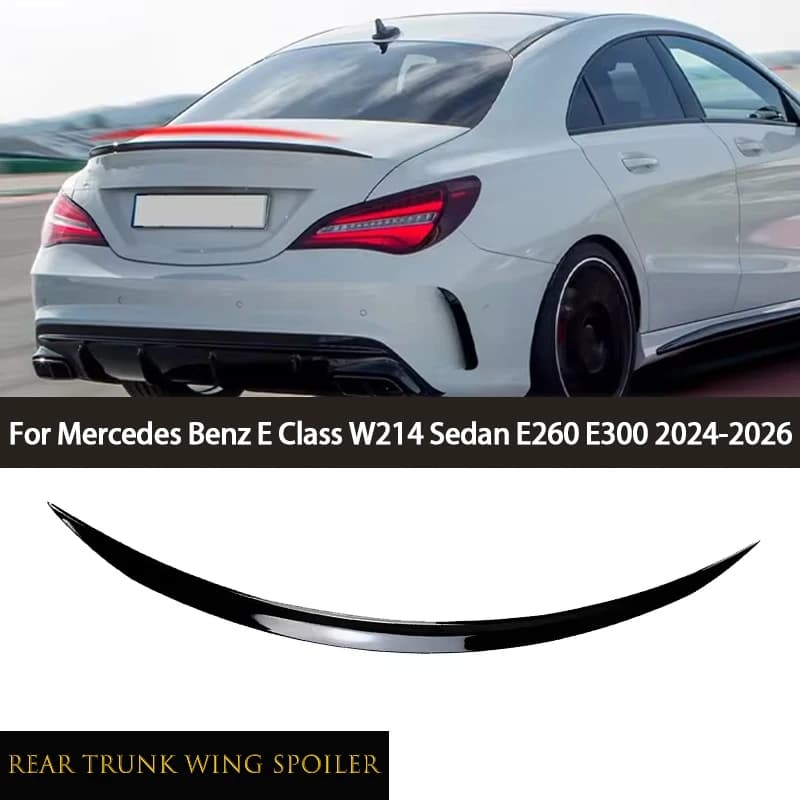 Car Exterior Tuning Rear Trunk Lid Spoiler Wing Stickers For Mercedes Benz E Class W214 Sedan E260 E300 2024-2026