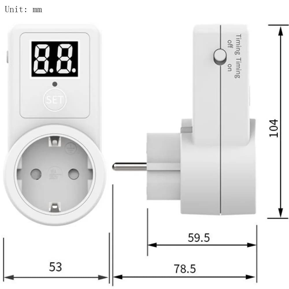 Universal Two Digit Display Timer Timing Socket EU Electronic Digital Countdown Switch Mechanical 220-240V Timer Kitchen Tools