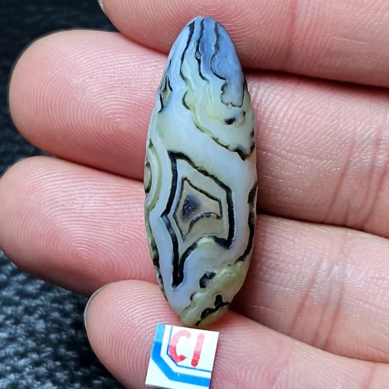Natuarl black Sardonyx Gobi Agate Bead Alxa Eye Rock Specimen Energy Crystal Chakra Reiki Healing Stone Home Decor