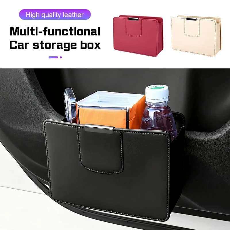 Leather Car Door Seat Back Hanging Storage Box For BMW E38 E46 F15 E90 E92 E87 G20 G30 1 3 5 7 Series X1 X3 X5 Car Accessories