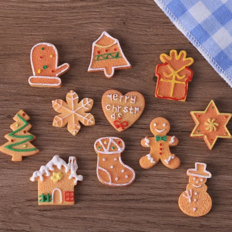 3pcs Mini Christmas Tree Snowman Gingerbread Man Cookies Model Christmas DIY Handmade Doll Accessories Decorations Home Decor