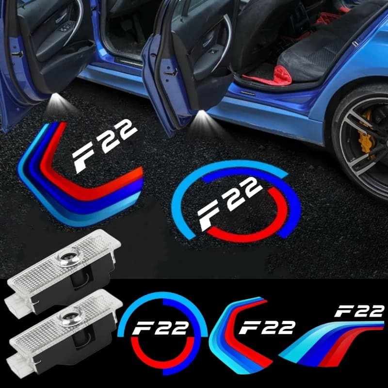 2PCS Ghost Shadow LED Welcome Courtesy Lights Car Door Projector Lamp for BMW 2 Series F22 2014‑2023 Emblem Decor Accessories