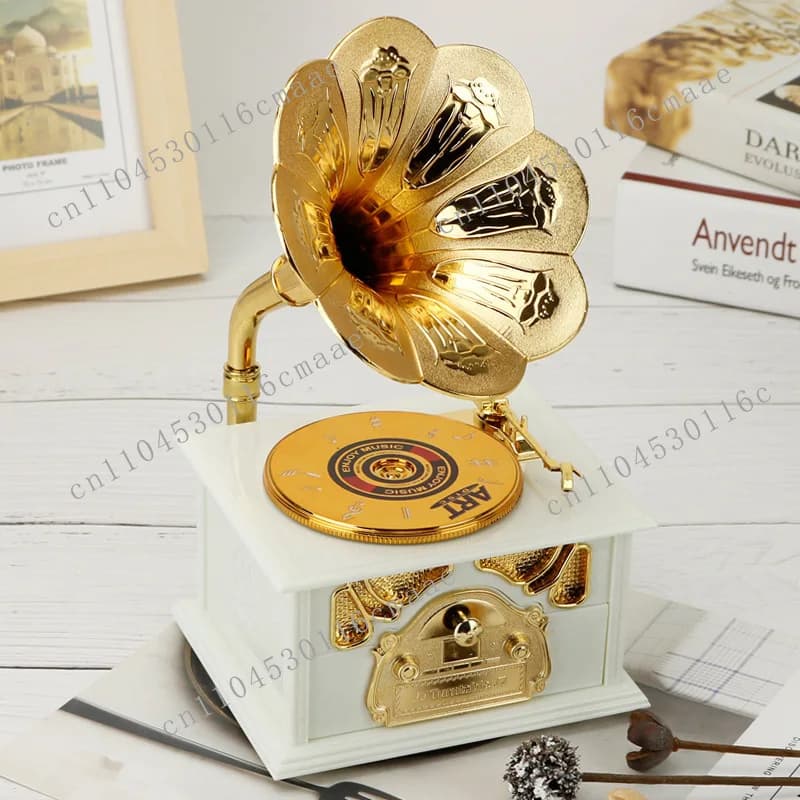 Creative Classical Phonograph Music Box Ornament Home Decoration