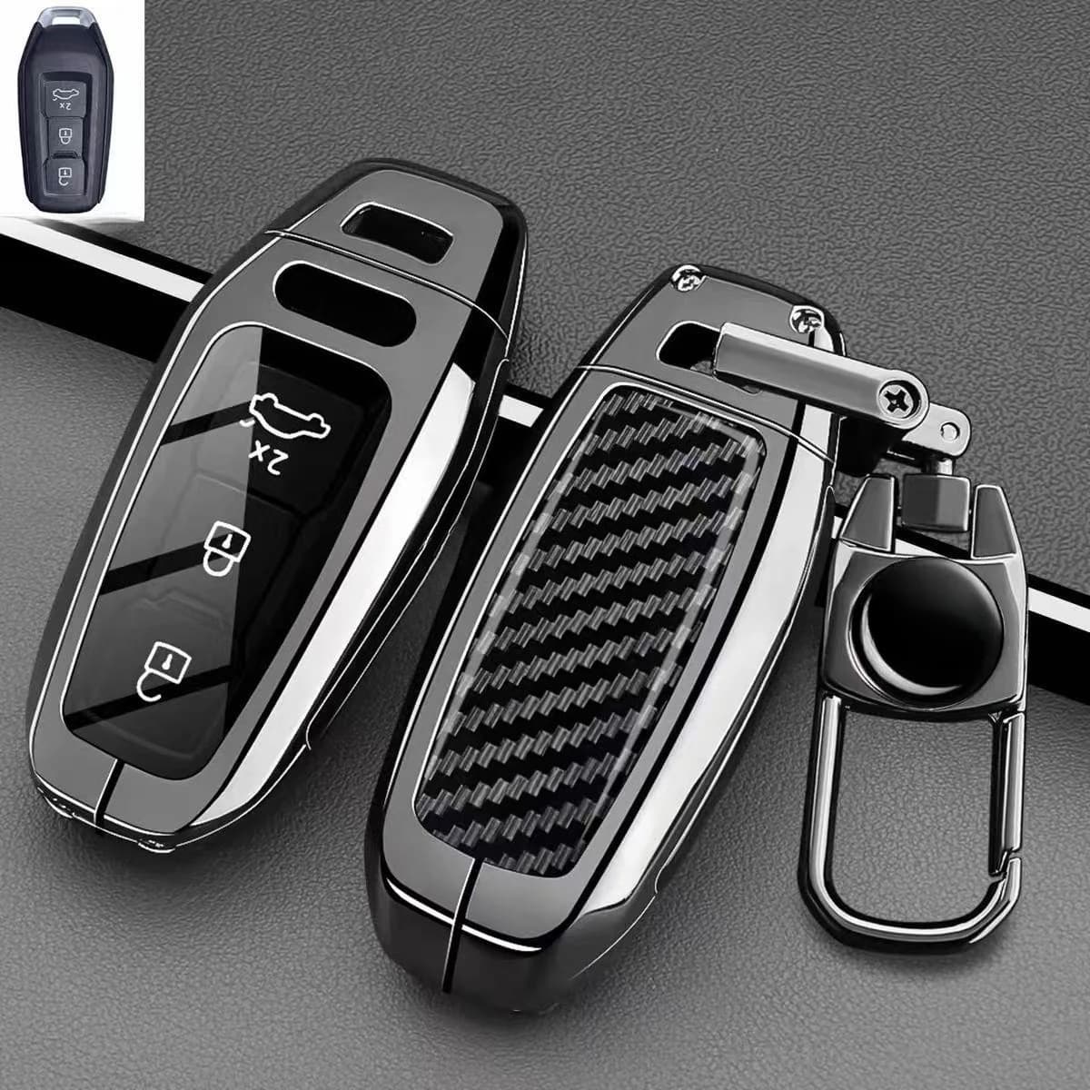 Zinc Alloy Car Key Case Cover Bag Chain Shell Protector Fob Holder for Audi A5L Q6L A6L Q5L 2026 Accessories