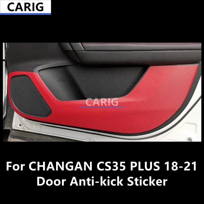 For CHANGAN CS35 PLUS 18-21 Door Anti-kick Sticker Modified Carbon Fiber Pattern Interior Car Film Accessories Modification
