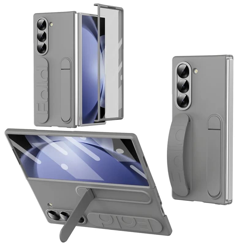For Samsung Galaxy Fold 8Ultra 8 7 6 5 4 3 5G 360° Full Protect Wristband Stand Case With Screen Protect Film Shockproof Cover