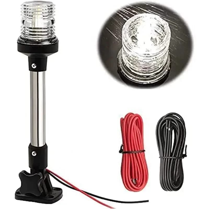 White LED folding stern navigation light around 360 degrees White LED 12-24V