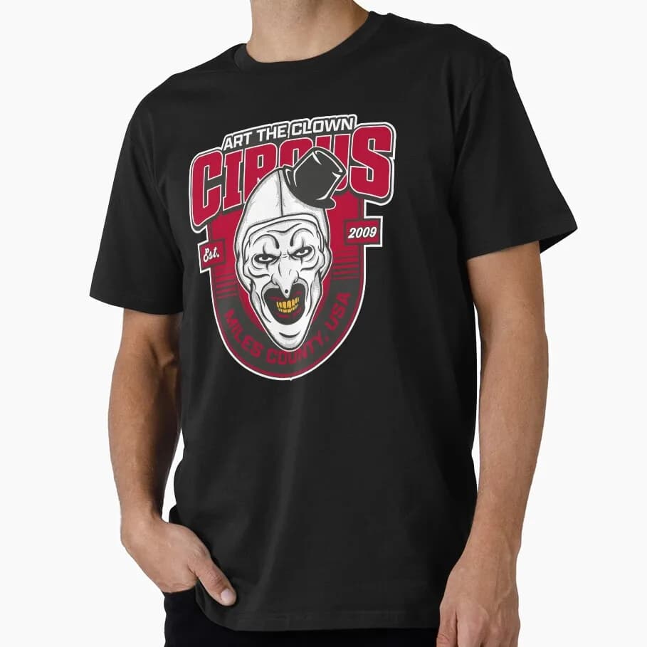 Retro Horror Movie Terrifier Art The Clown Killer Scary Halloween Gift T Shirt 0807 Short Sleeve Graphic clothes All size tops