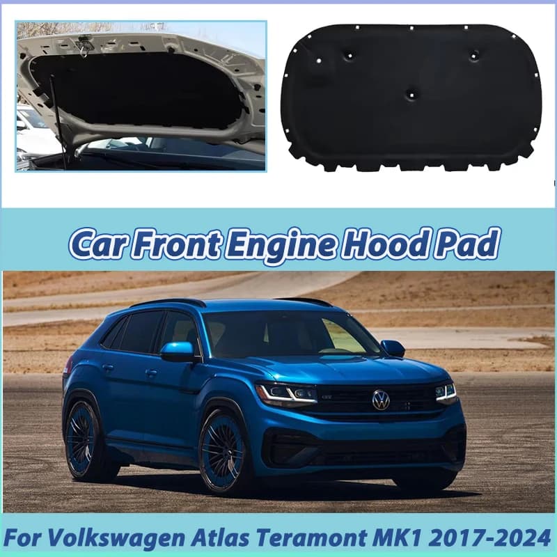 Front Engine Hood Pad For Volkswagen Atlas Teramont MK1 2017-2024 Car Sound Heat Insulation Cotton Mats Fireproof Accessories