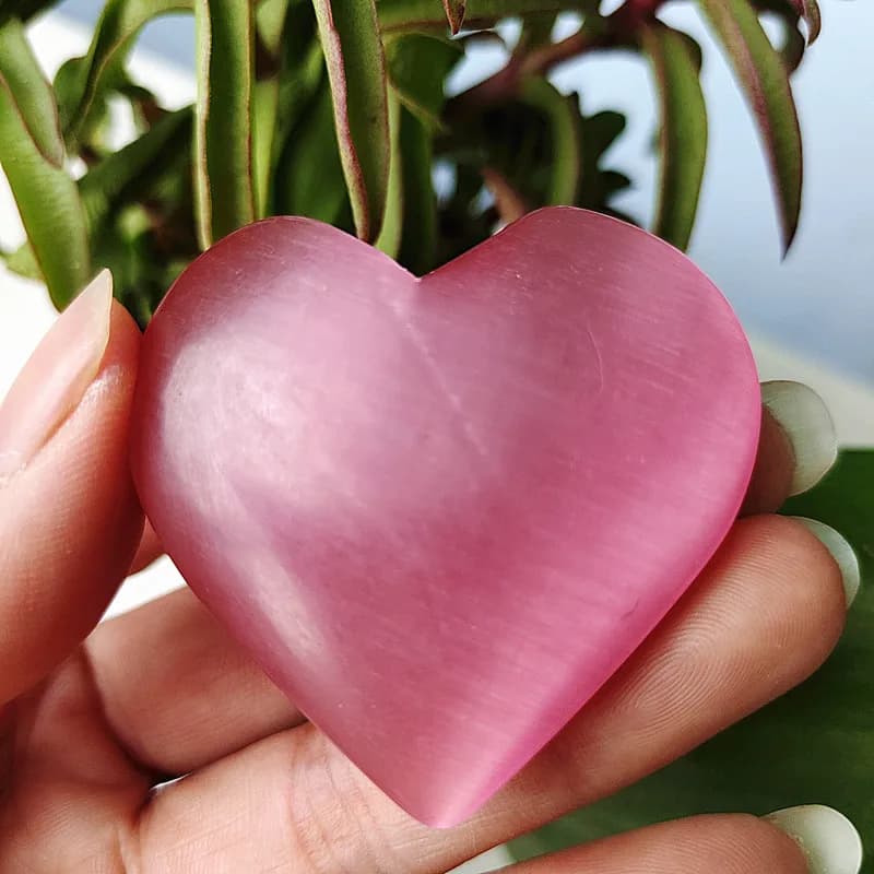 Natural Green Pink Blue Purple Opal Heart Yn Water Symbol Of Love Spiritual Meditation Healing Crystal Home Ornament
