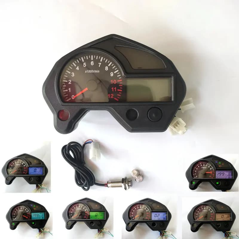 7-Color adjustable motorcycle rider modified LCD meter odometer speed and oil volume adjustable
