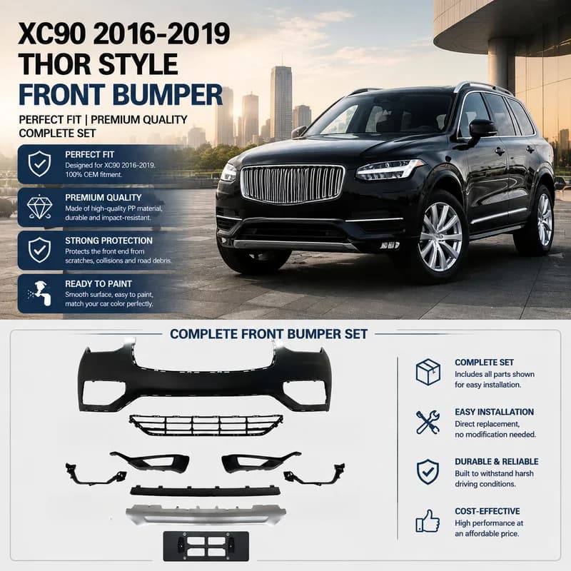 High Quality Full Replacement Tuning Front Bumper Conversion Kit for XC90 2016-2019 Thor Style