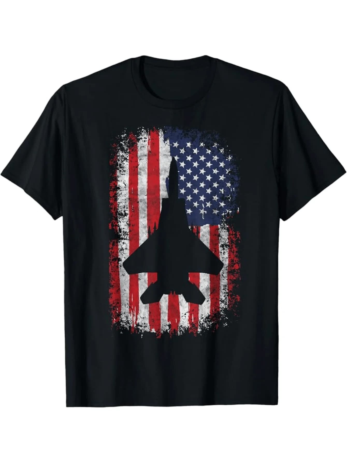 USA Flag Fighter Jet Aviation Graphic T-Shirt 100% Cotton O-Neck Short Sleeve Summer Casual Mens T-shirt Streetwear