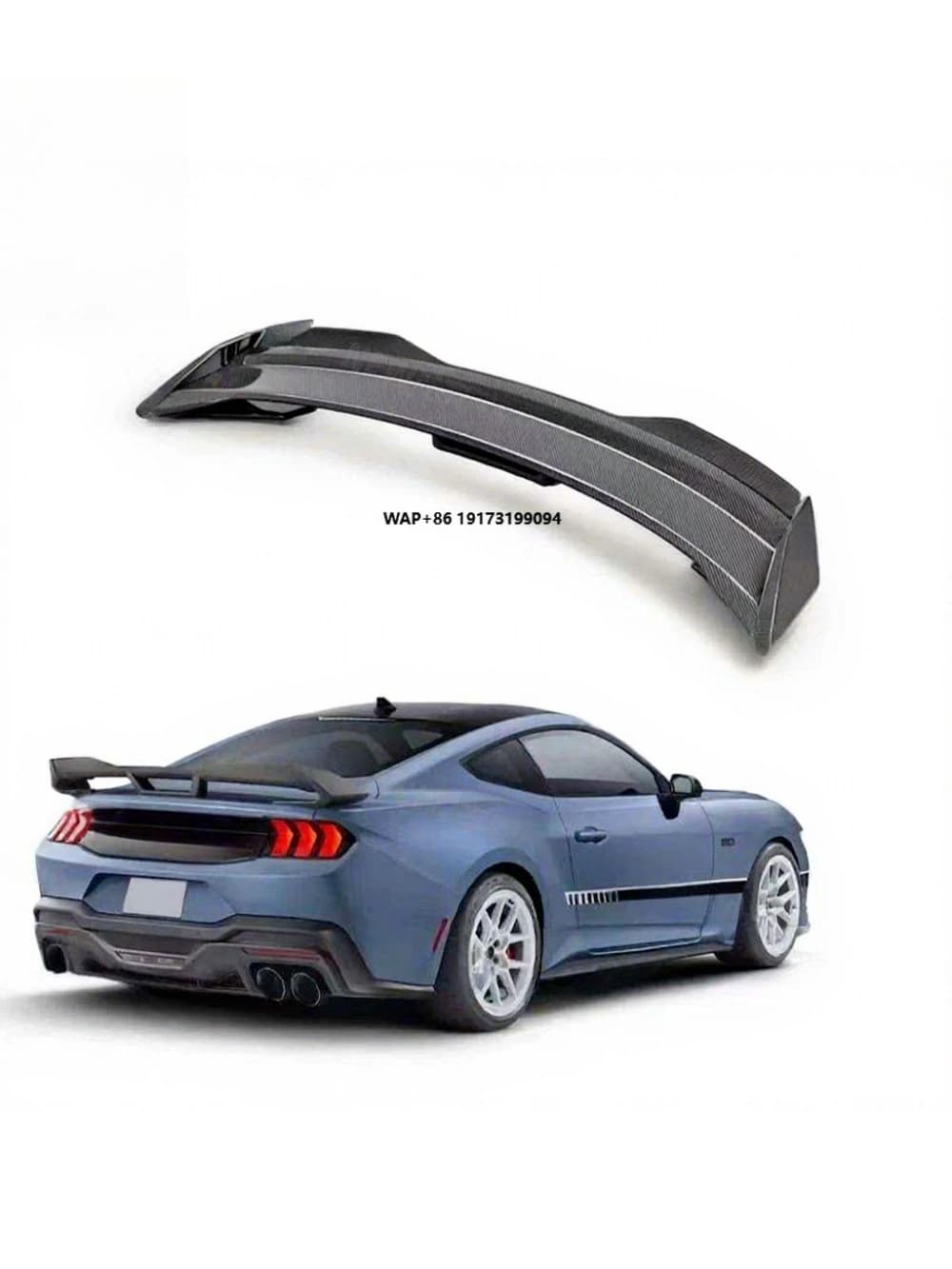 Carbon Fiber Rear Bumper Spoiler for Mustang S650 2024+  Real Carbon Fiber Spoiler Rear Wing for Modification.