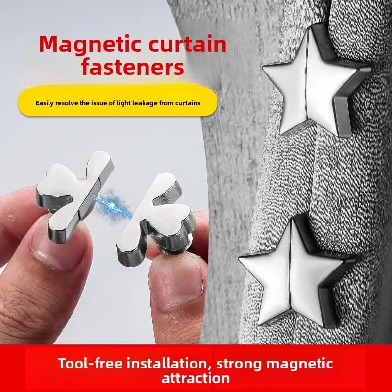 Powerful Magnetic Curtain Clips Anti‑Light‑Leak Shading Buttons Closure Fastener Window Door Curtain