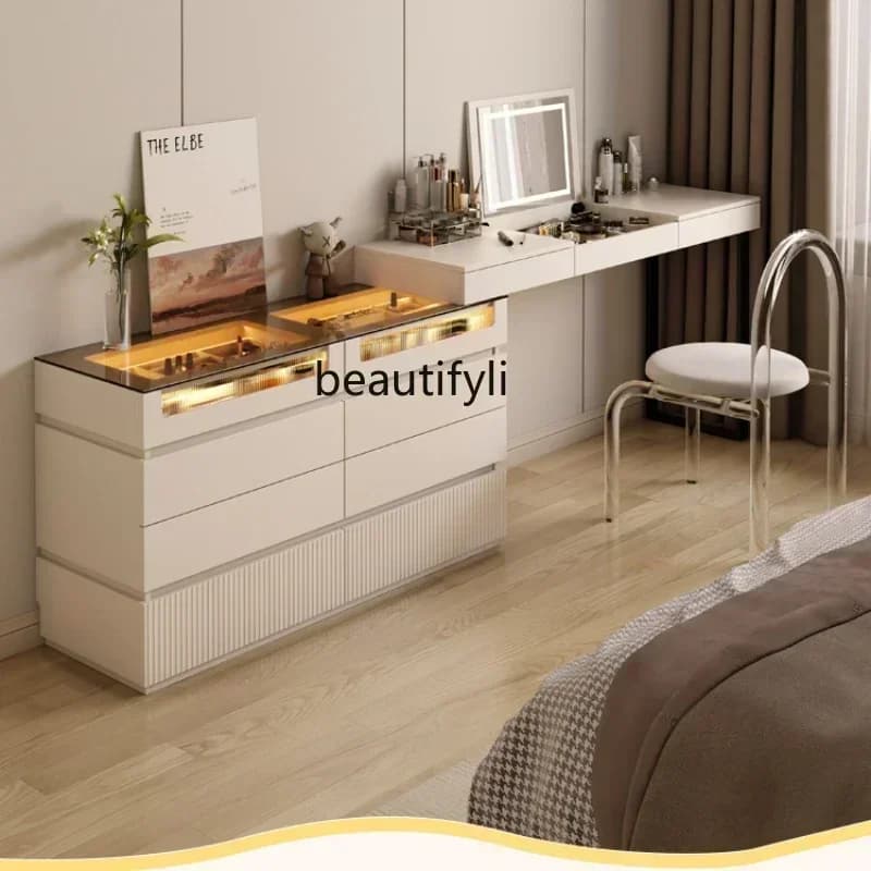 LXWardrobe dresser integrated ultra-thin bedside storage flip dresser floor-standing jewelry cabinet furnitureSSS