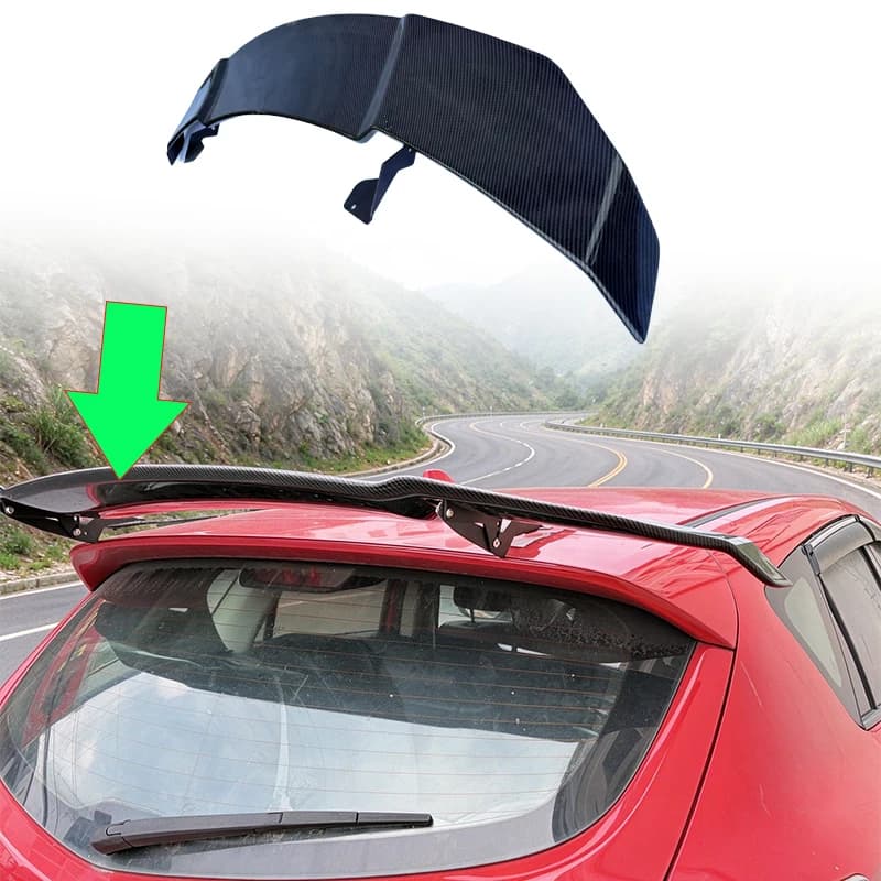 For Mazda 3 Hatchback 2014-2019 Rear Spoiler Carbon Fiber Style Rear Wing Lip Car Exterior Body Kit Auto Accessories Replacement