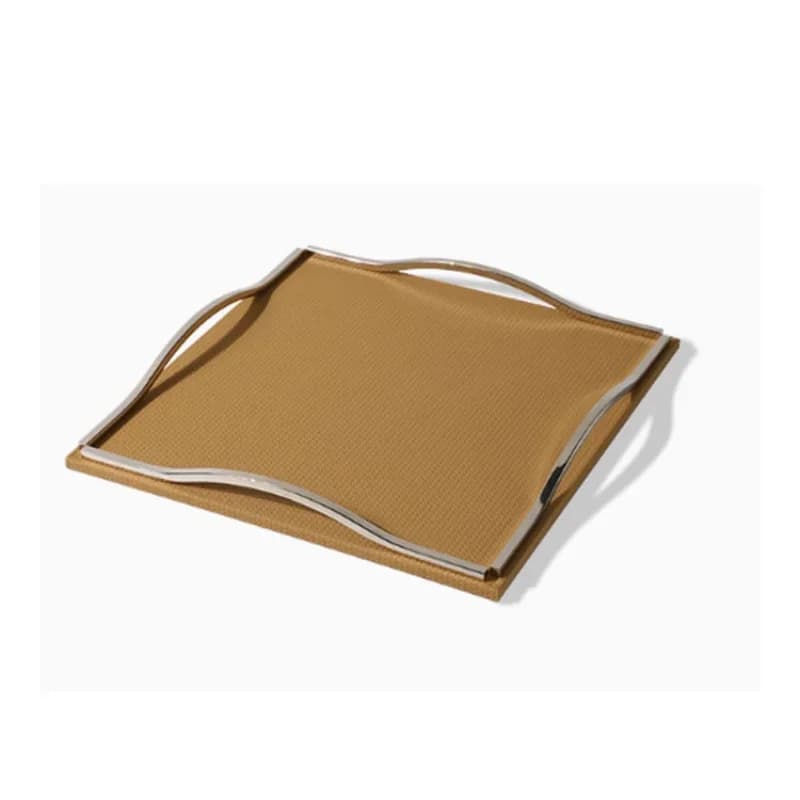 Modern light luxury leather metal tray ornament hotel storage tray bathroom aromatherapy