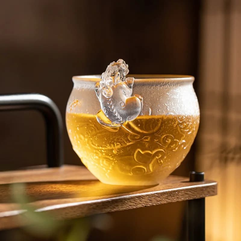 Ancient glazed Pixiu cup master handmade teacup single high-end light luxury household tea cup gift