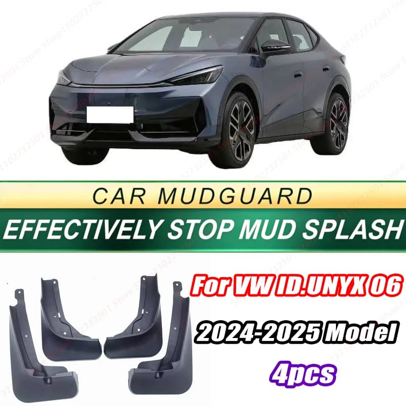 For VW ID.UNYX 06 2024-2025 Model 4PCS Front Rear Mud Flaps Splash Guards Fender Mudguards Auto Accessories