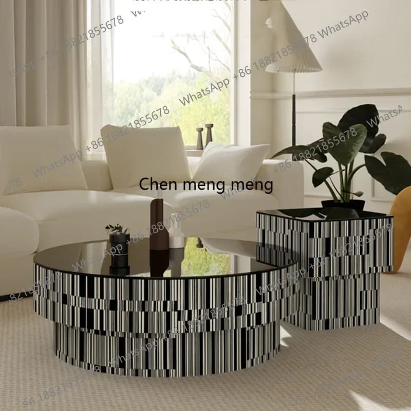 Luxury Black Coffee Tables Luxury Round Unique Design Modern Coffee Tables Living Room Korean Couchtisch Postmodern Furniture