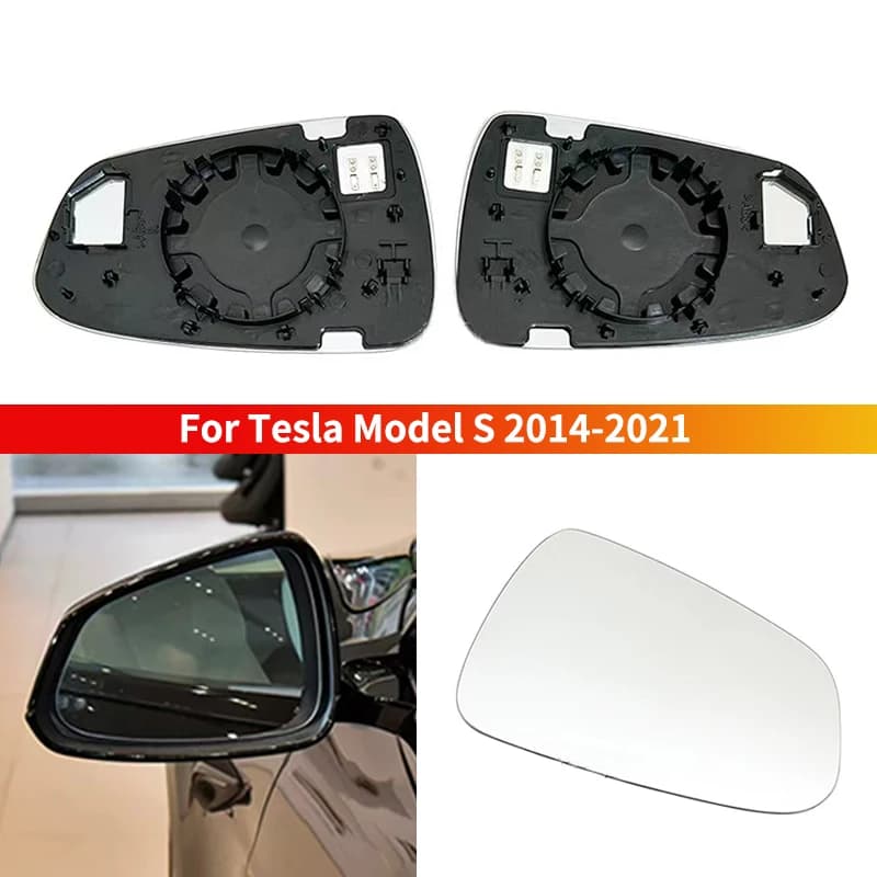 For Tesla Model S 2014-2021 Car reverse lens rearview mirror Left/Right Side Heated Mirror Glass Rearview Mirror Glass Heating