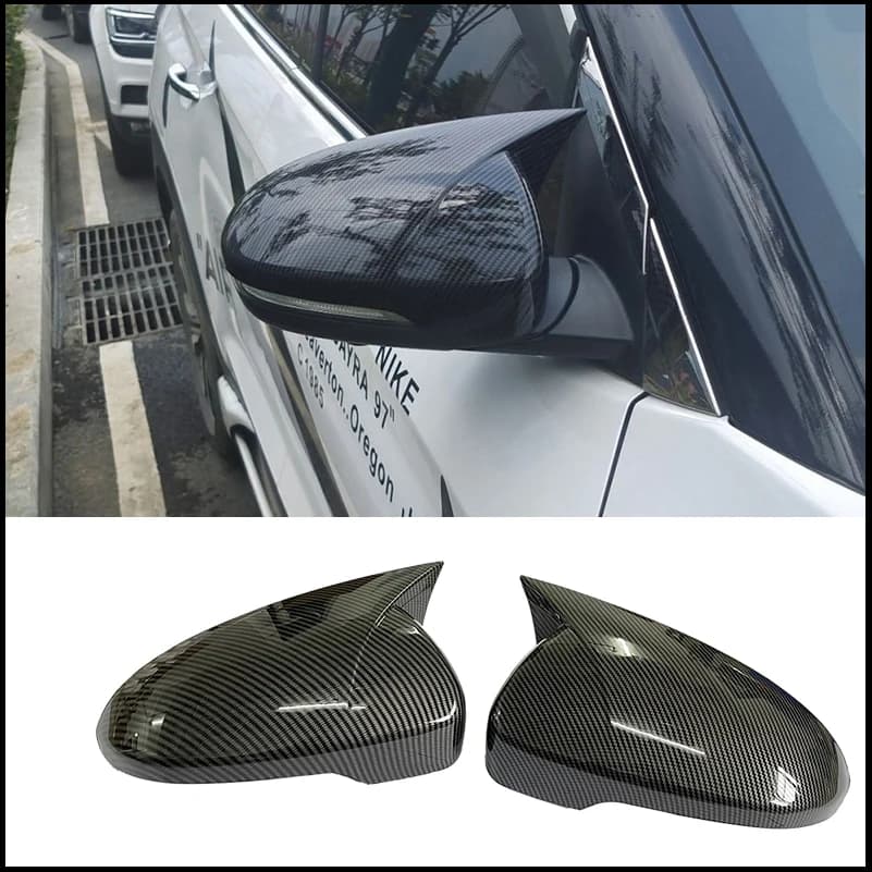 Car Styling Door Side Wing Rearview Mirror Shell Housing With OX Horn Rear-view Mirror Cover Trim For Hyundai Tucson 2015-2019