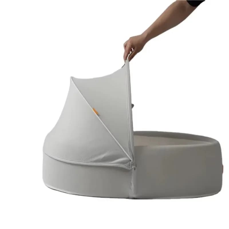 Children's Portable Sleep Crib Mesh Cover Newborn with Bellows