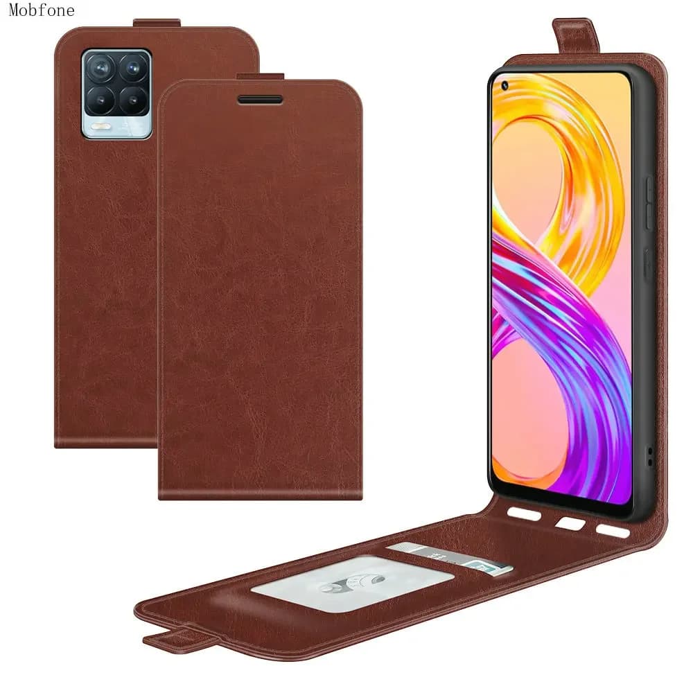 Realme 8 Pro 9 10 Retro Leather Case Flip Vertical Book Card Holder Realme C25 C25S C21Y C25Y Full Cover Bags Realme 10 16 pro+