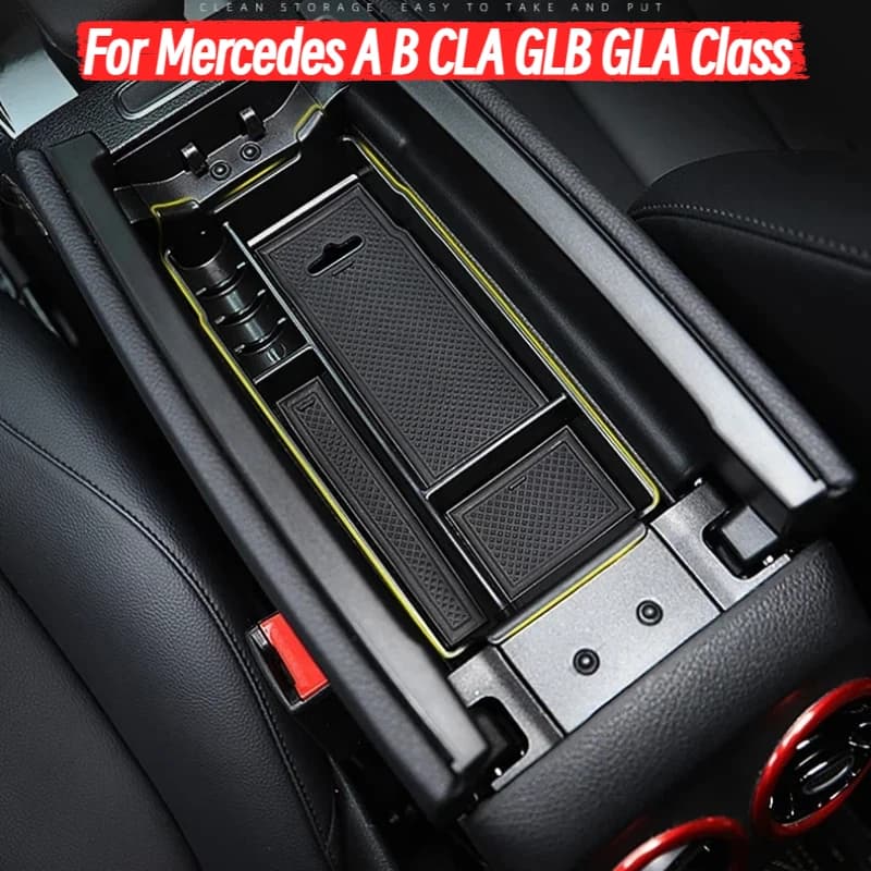 For Mercedes benz A Class W177 A180 A200 2019 Car Interior Center Console Armrest Storage Box For B GLB Class W247 X247 2020