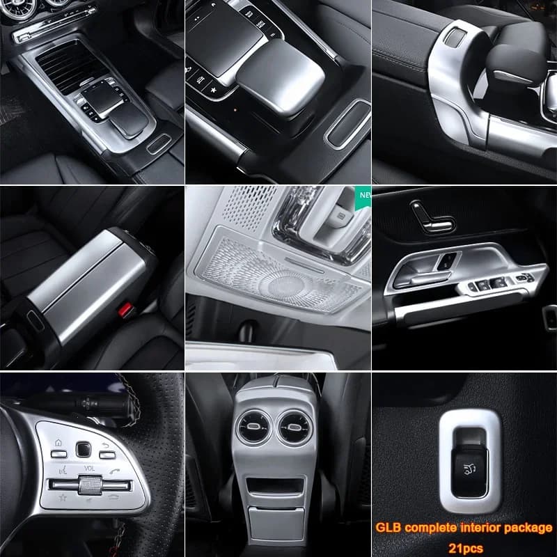 For Mercedes-Benz GLB X247 2020 2021 2022 2023 2024, Car Gear Shift Armrest Trim Cover Window Lift Panel Air Outlet Frame Parts