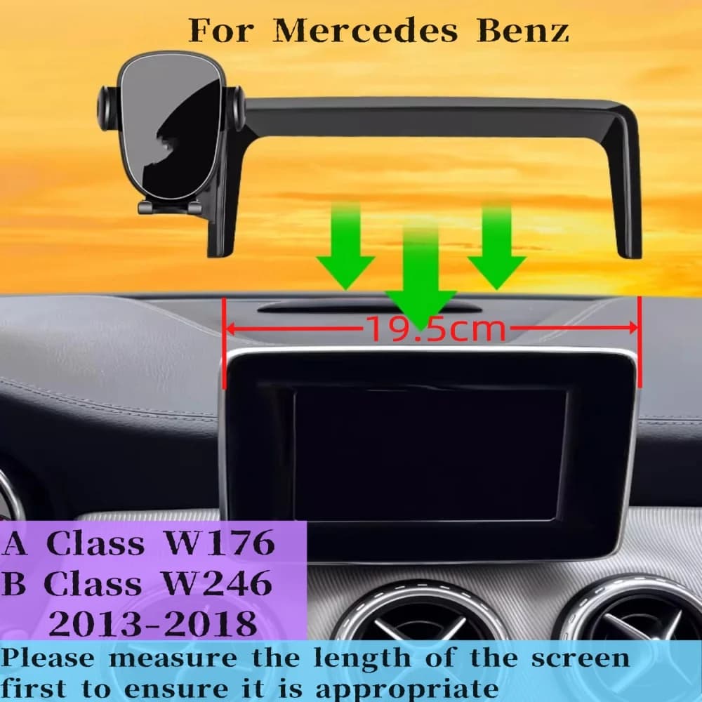 Car Screen Phone Stand For Mercedes Benz A Class W176 2013-2018 / B Class W246 Fixed Base Navigation Wireless Charging Stand