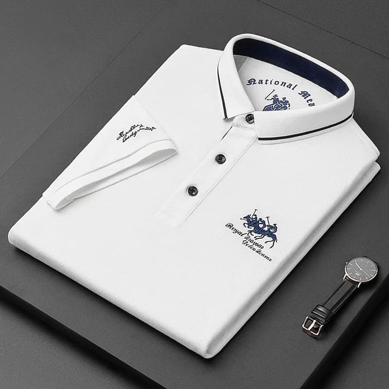 Short-sleeved T-shirt Men's Summer Solid Color Embroidered POLO Shirt for Young and Middle-aged Men Casual T-shirt Trend Shirts