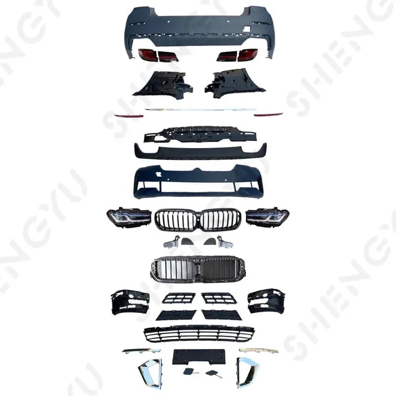 Body Kit Contain Front And Rear Bumper With Grille And Auto Lamps For 5 Series G30 18-20 To 21-23 LCI LU