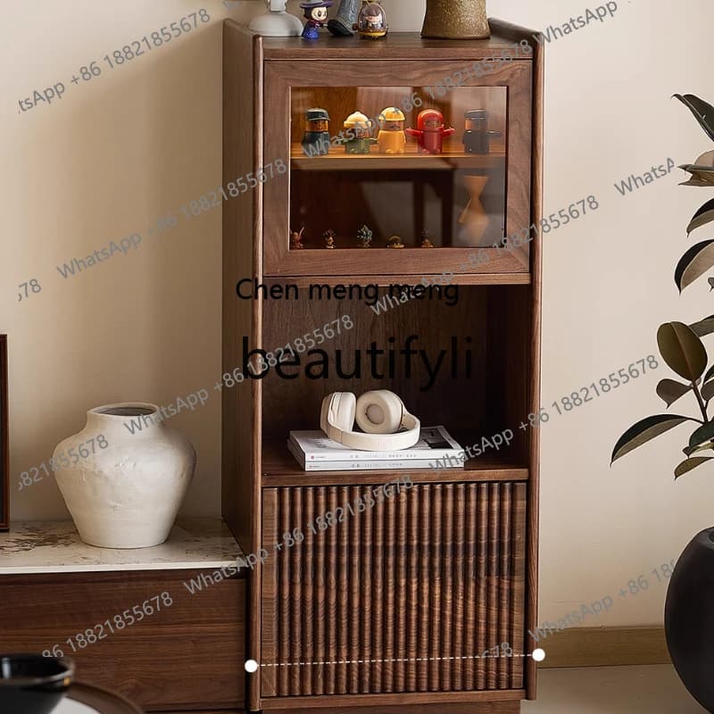 North American black walnut solid wood, medieval living room, side locker storage locker drawerH