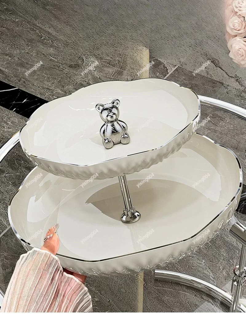 Multi-layer Fruit Tray 3-Tier Snack Candy Serving Plate for Living Room Tea Table Home Decor