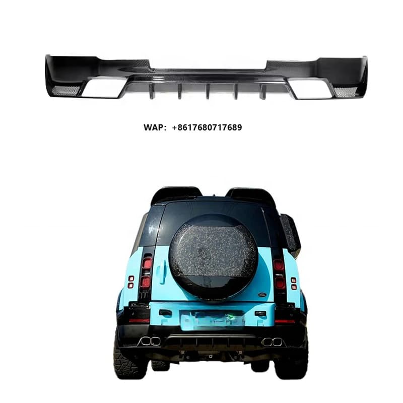 For   Defender Car Modified With Dry Carbon Fiber Rear Diffuser and Rear Lip Body Kit