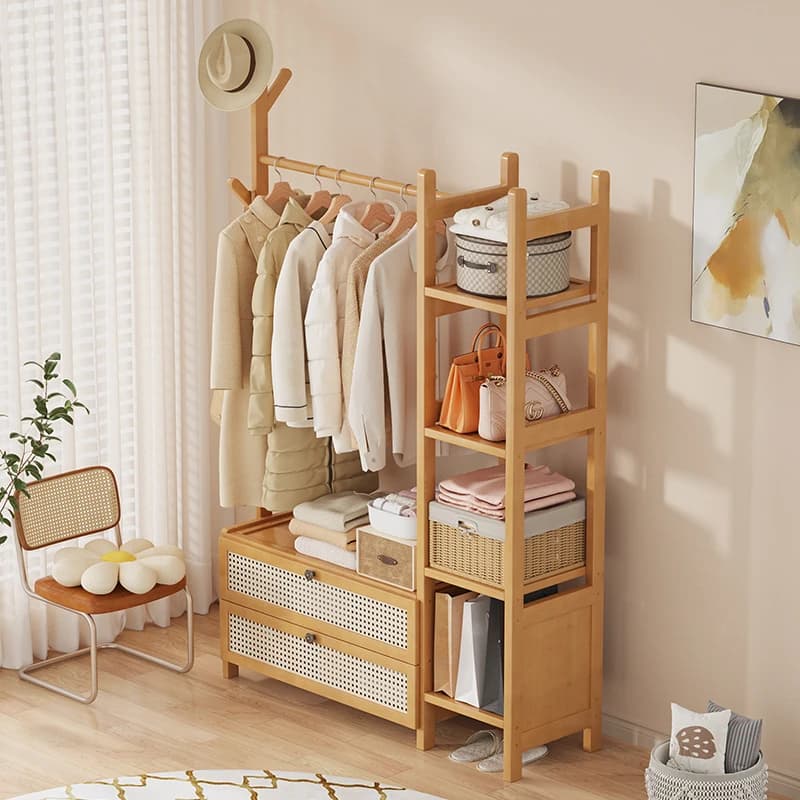 Wooden Space Saving Coat Racks Headboards Plant Shelves Cabinet Garmen Coat Racks Floor Display Perchero Living Room Furniture