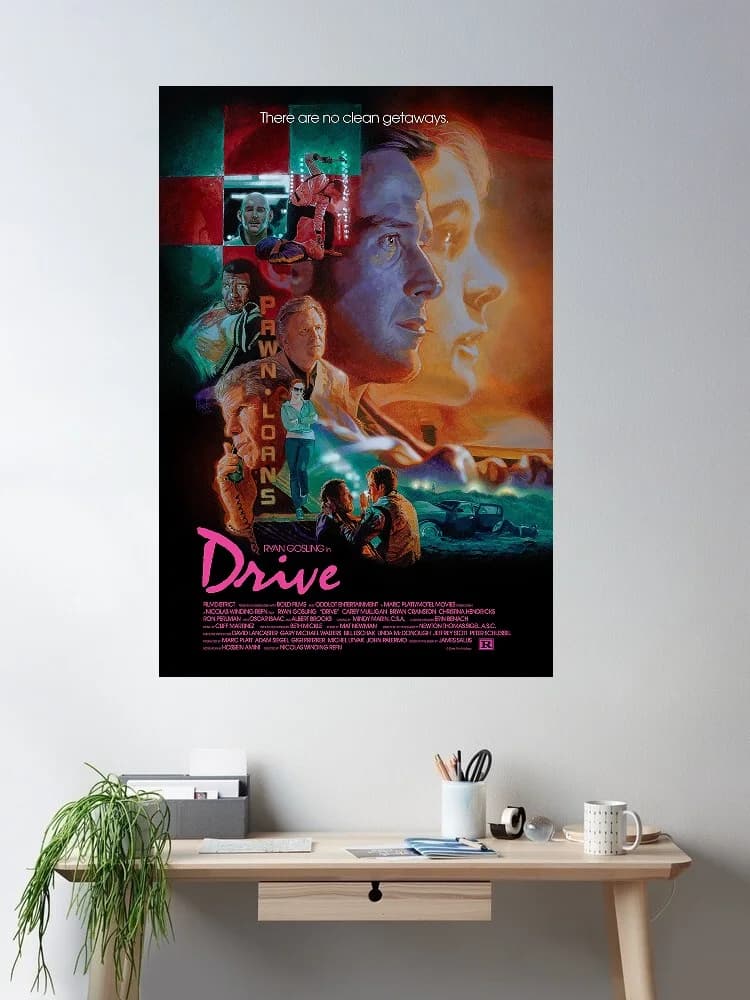 Drive Movie Art Print Canvas Poster, Living Room Decor, Home Wall Picture